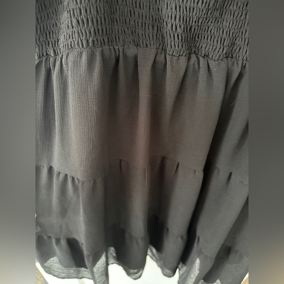 Chic Soul Black Square-Neck Puff-Sleeve Tiered Dress - Picture 5 of 8